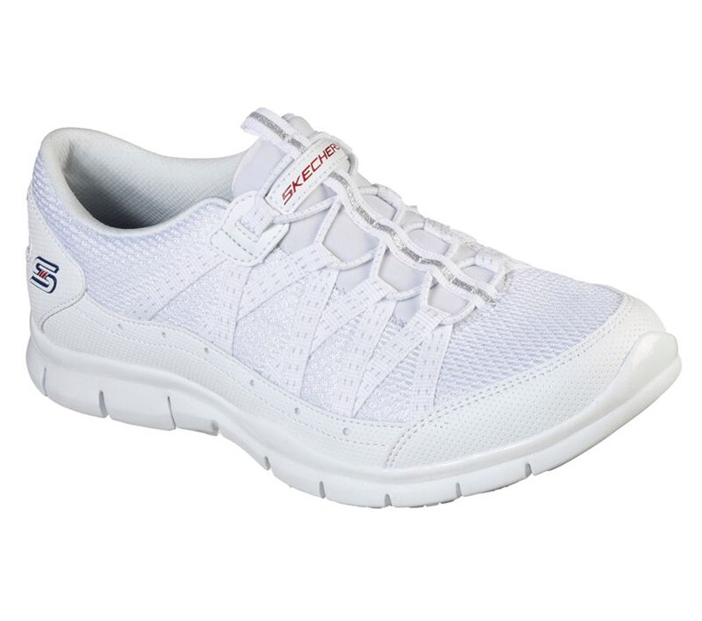 Skechers Gratis - Allow Me - Womens Slip On Shoes White/Navy [AU-MB5579]